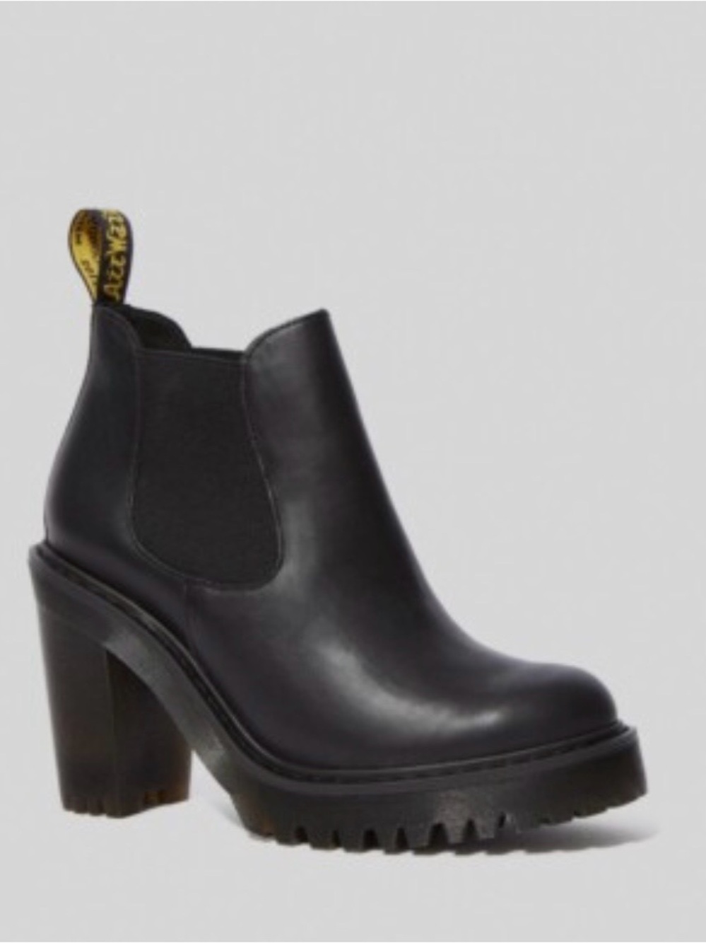 Dr. Martens Black Leather Huston Lug-Heel Boot